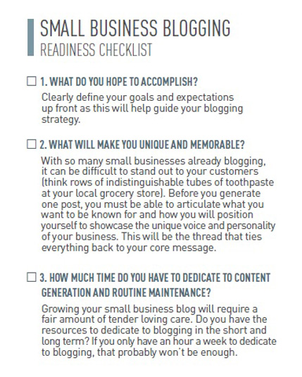 small business blogging checklist