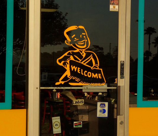 Small business welcome sign