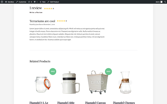 BigCommerce product review examples
